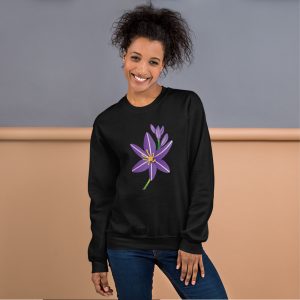 Purple Asphodel Flower Unisex Sweatshirt (Black)