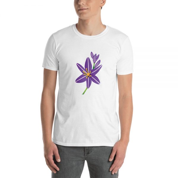 Purple Asphodel Flower Short-Sleeve Unisex T-Shirt (White)
